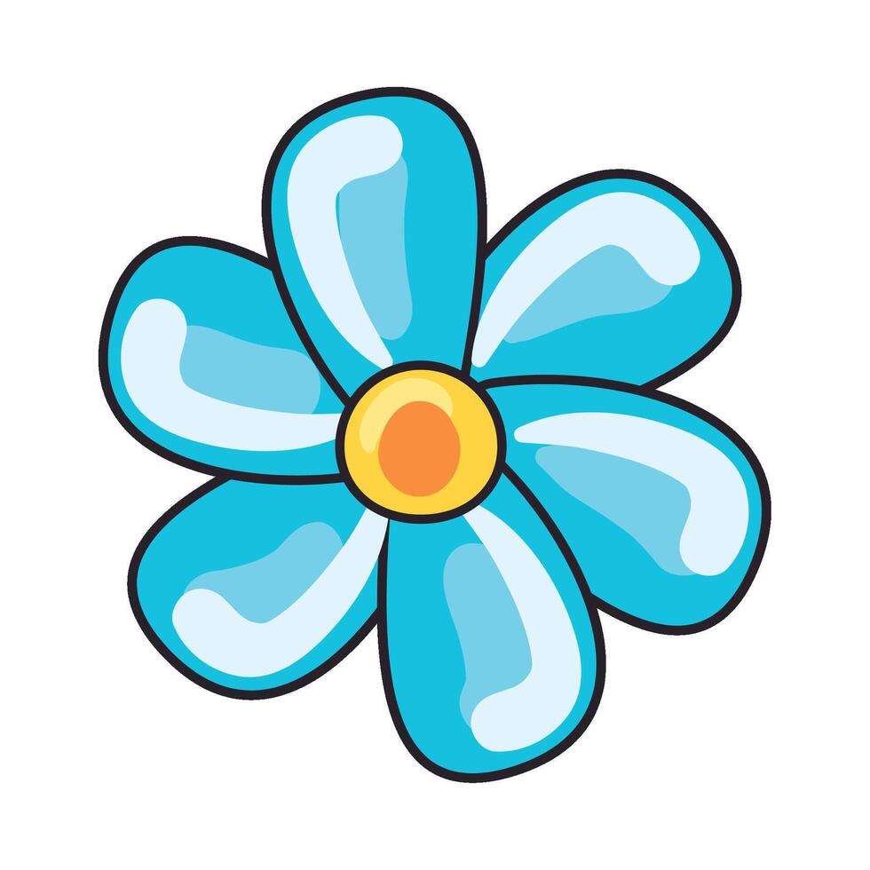 A blue flower with yellow center on a white background vector
