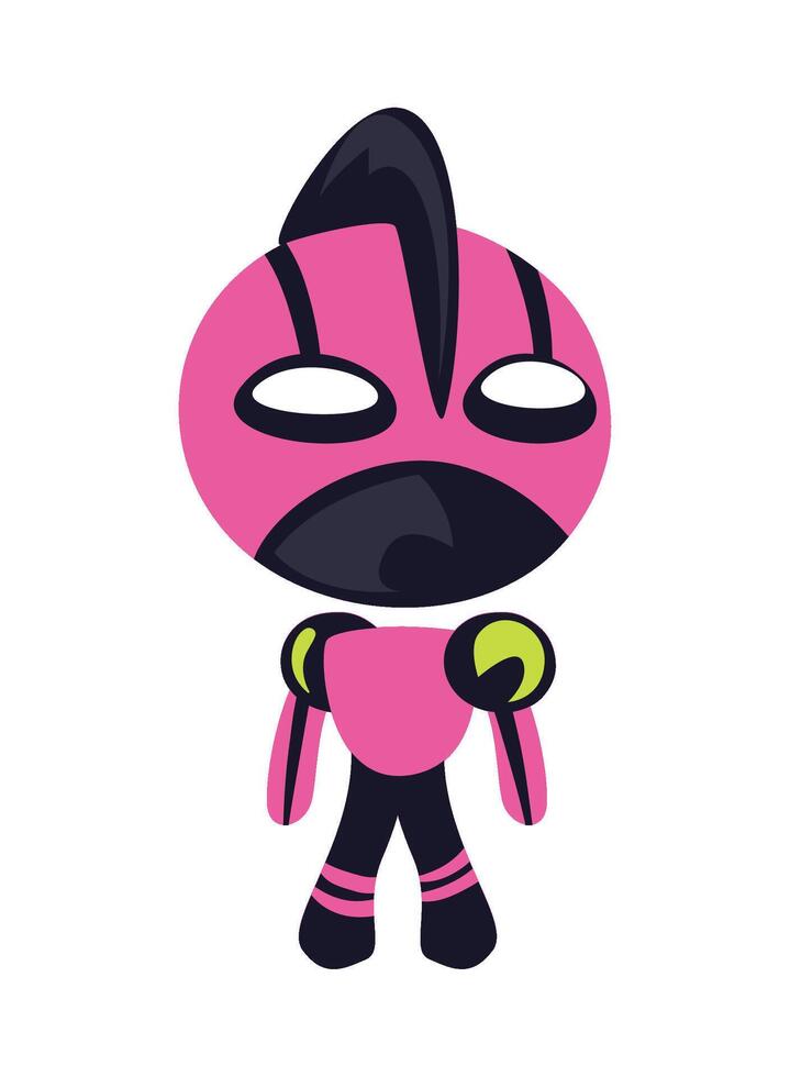 A cartoon character with pink and black clothes vector