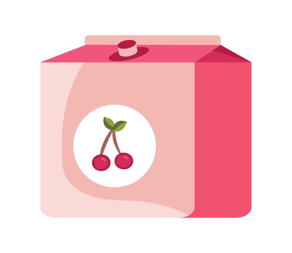 A pink box with cherries on it vector