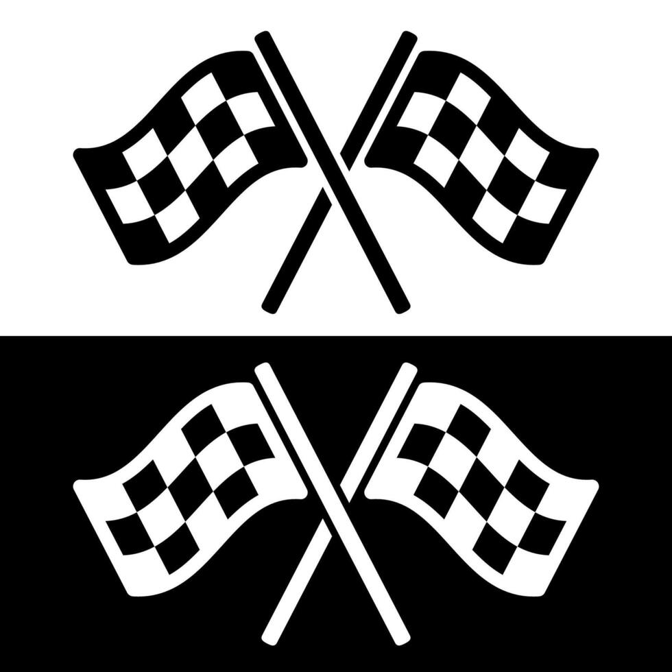 Wavy checkered flag F1 checkered flag icon vector