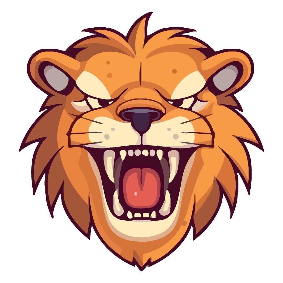 Lion head cartoon illustration vector