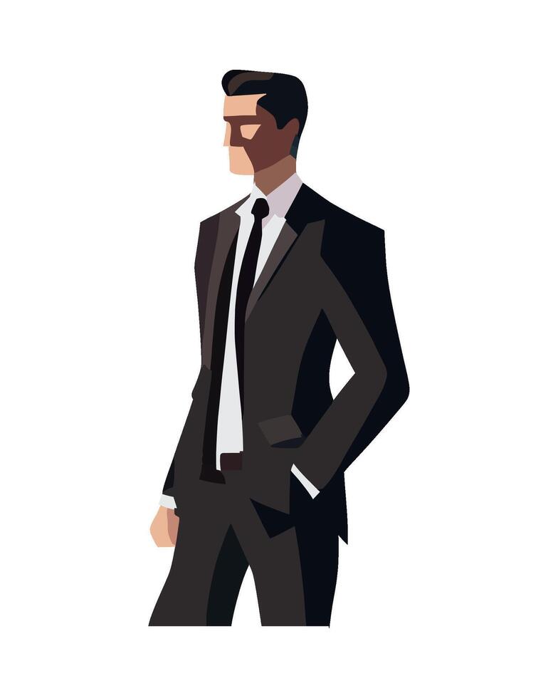 Businessman in suit and tie illustration vector