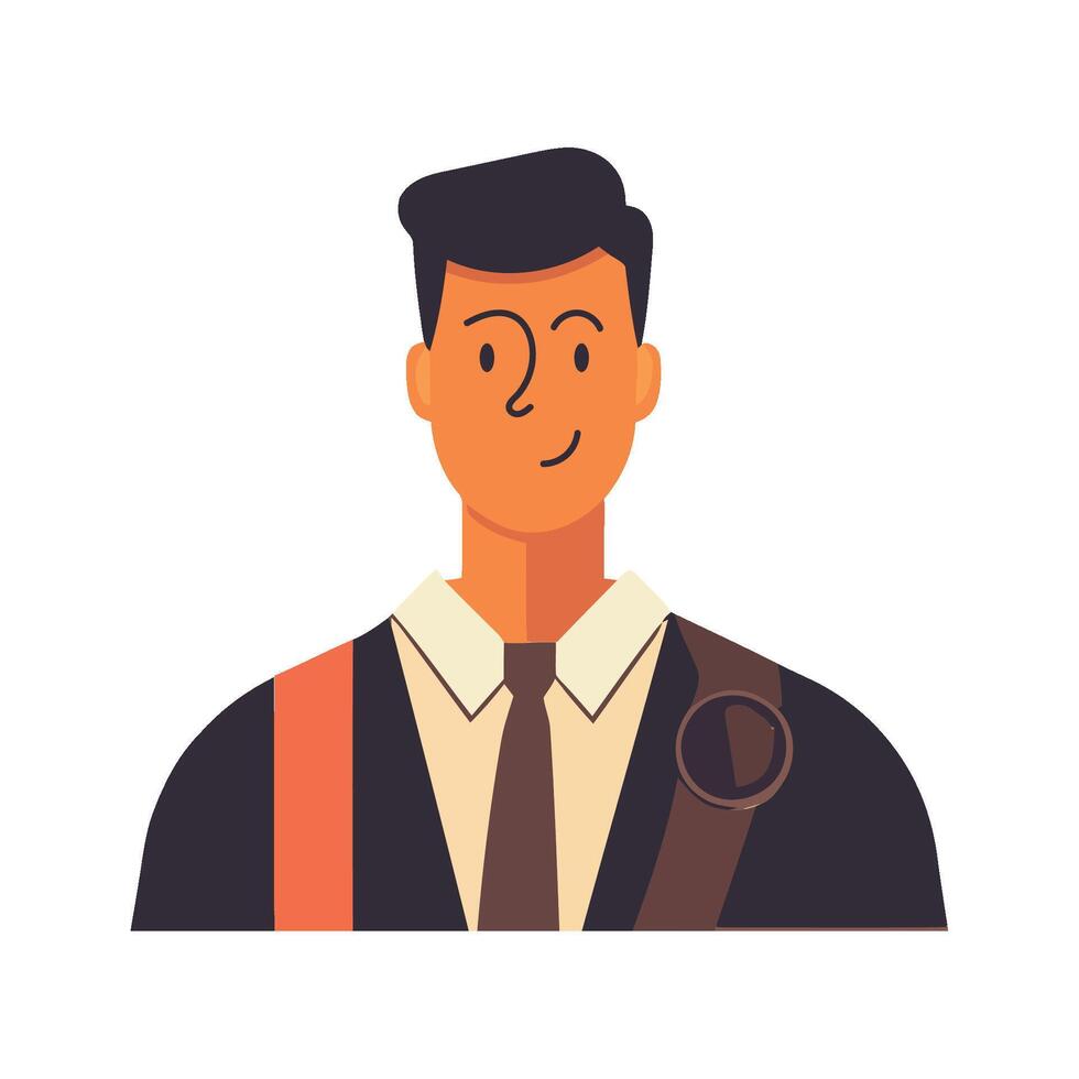 A man in a suit and tie with a tie on his head vector