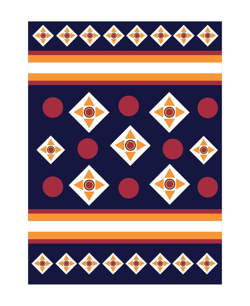 A blue and orange pattern with a star in the center vector