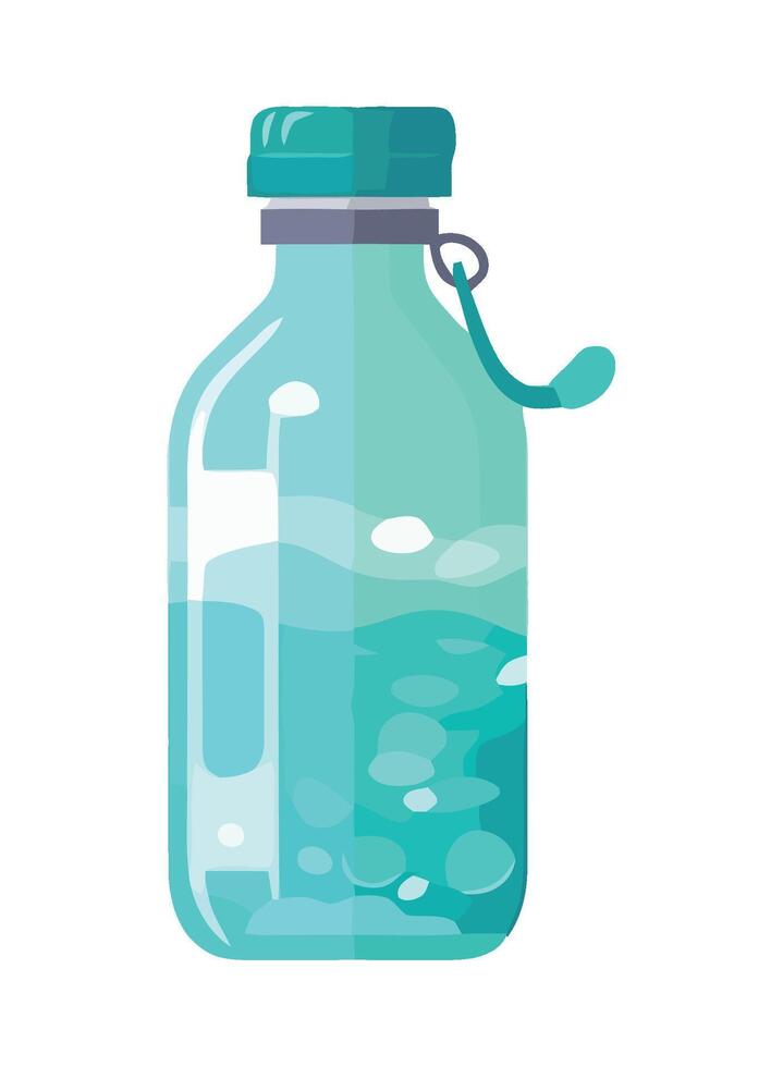 Water bottle with water and bubbles isolated on white background vector