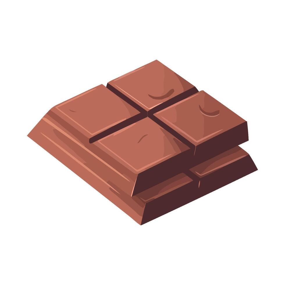 A piece of chocolate is shown on a white background vector