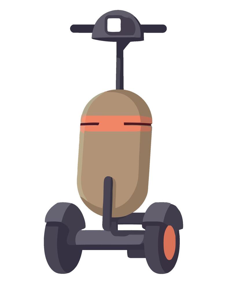 A small electric scooter with a bag on the back vector