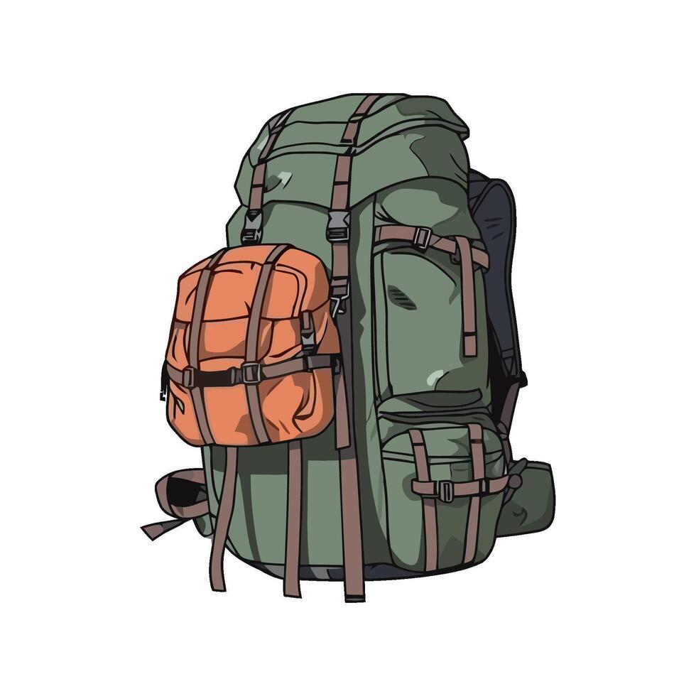 A cartoon backpack with a backpack on it vector