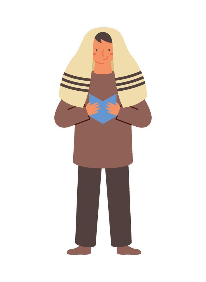 Jewish man with a book illustration vector