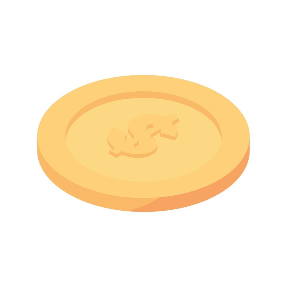 A coin with dollar sign on it vector