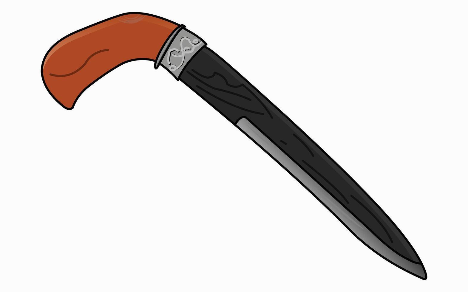 Traditional weapons Badik vector