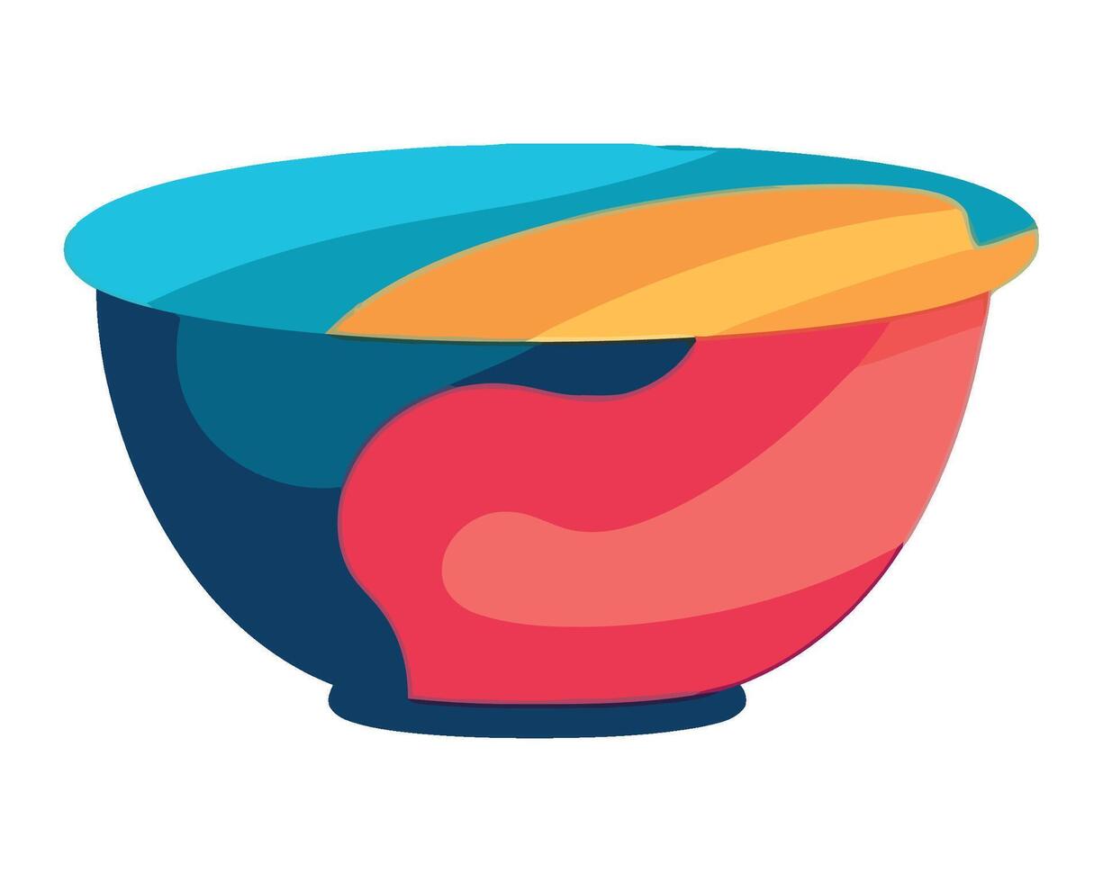 A colorful bowl with a banana in it vector