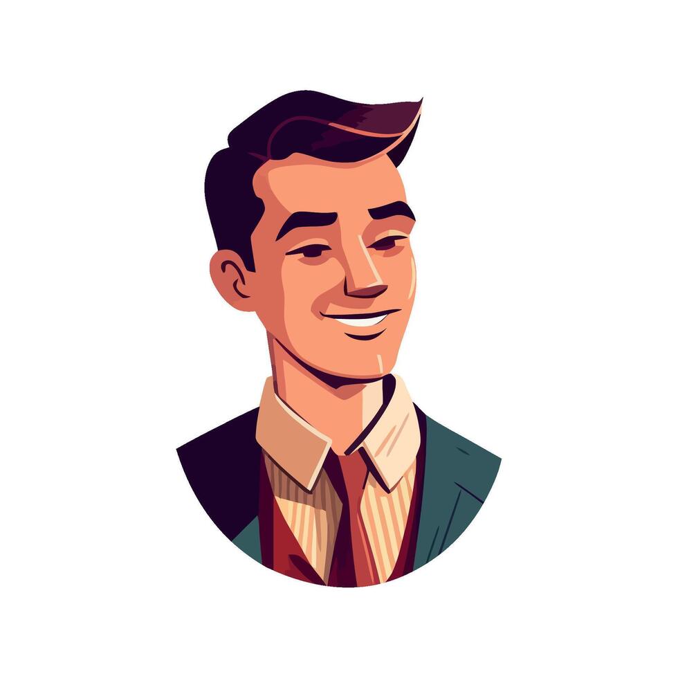 A cartoon illustration of a man with a tie vector