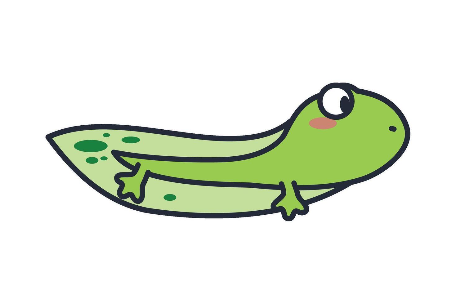 A cartoon frog sitting on a pea pod vector