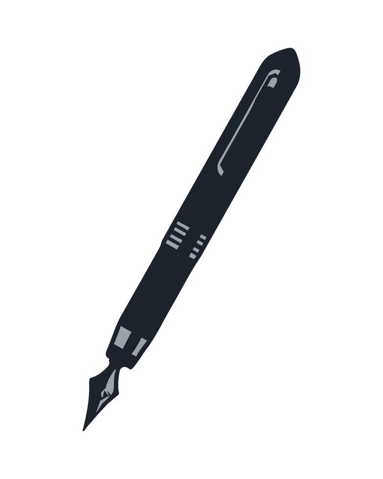A black pen on a white background vector
