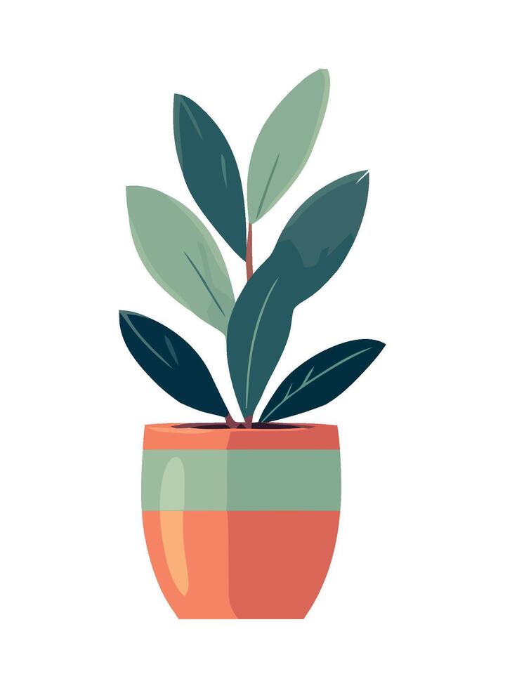 Houseplant in pot illustration vector