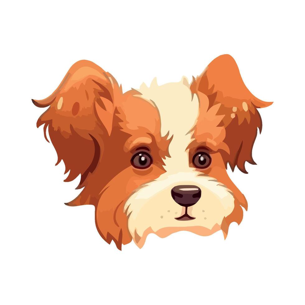A cartoon dog head with a long tail vector