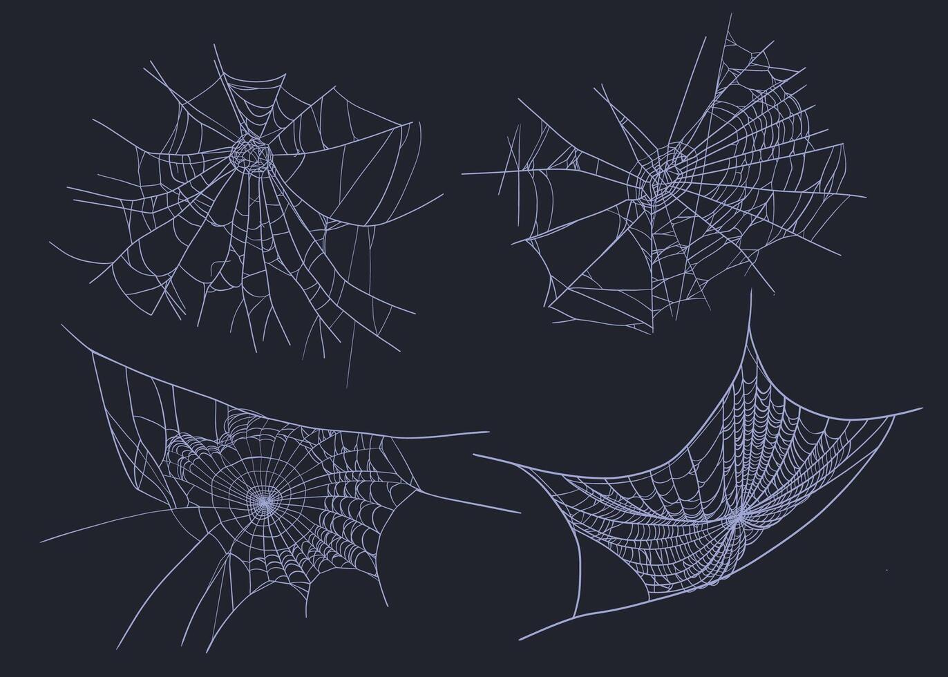 Spider web Halloween set cobweb spooky insect net vector