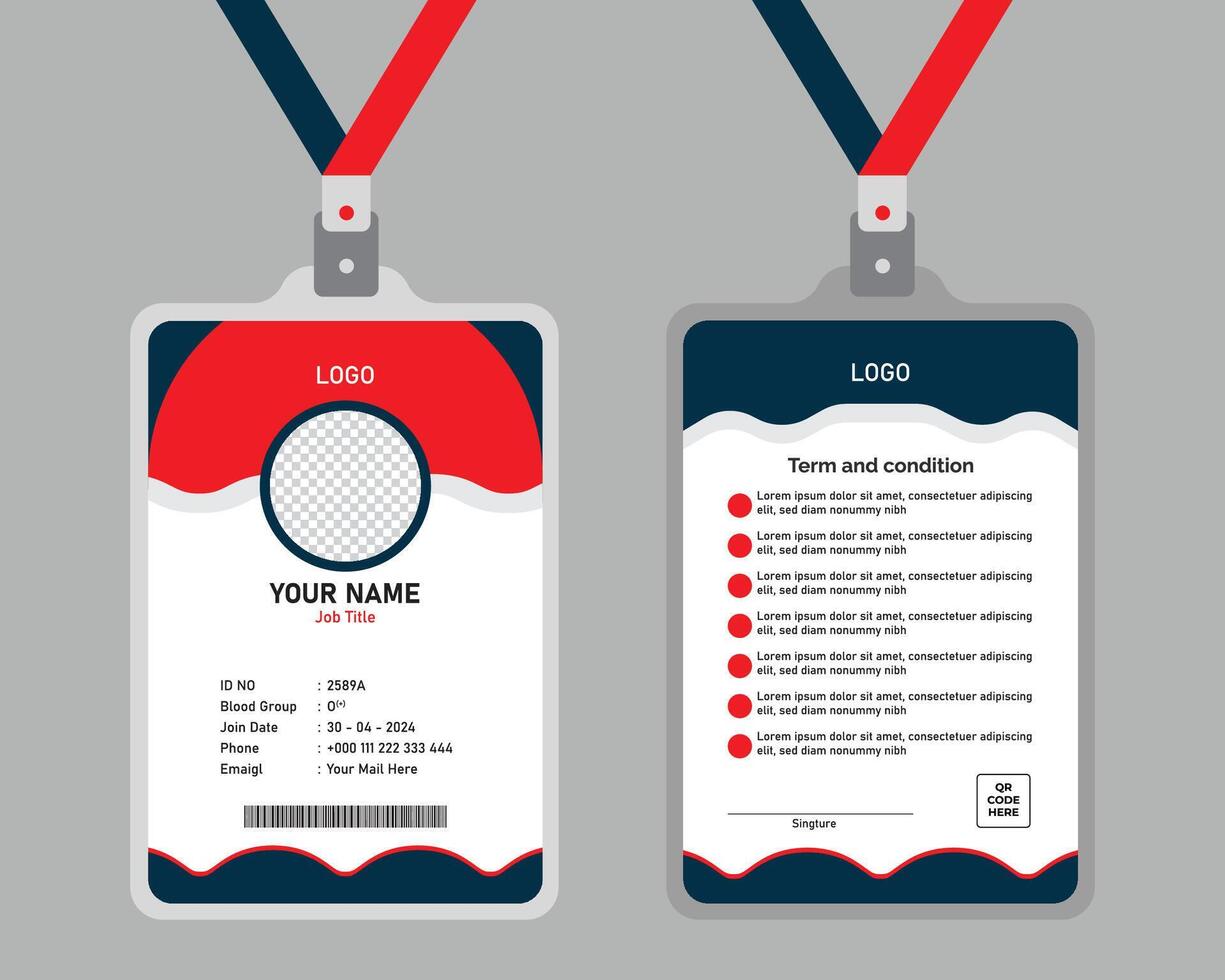 Modern id card template vector