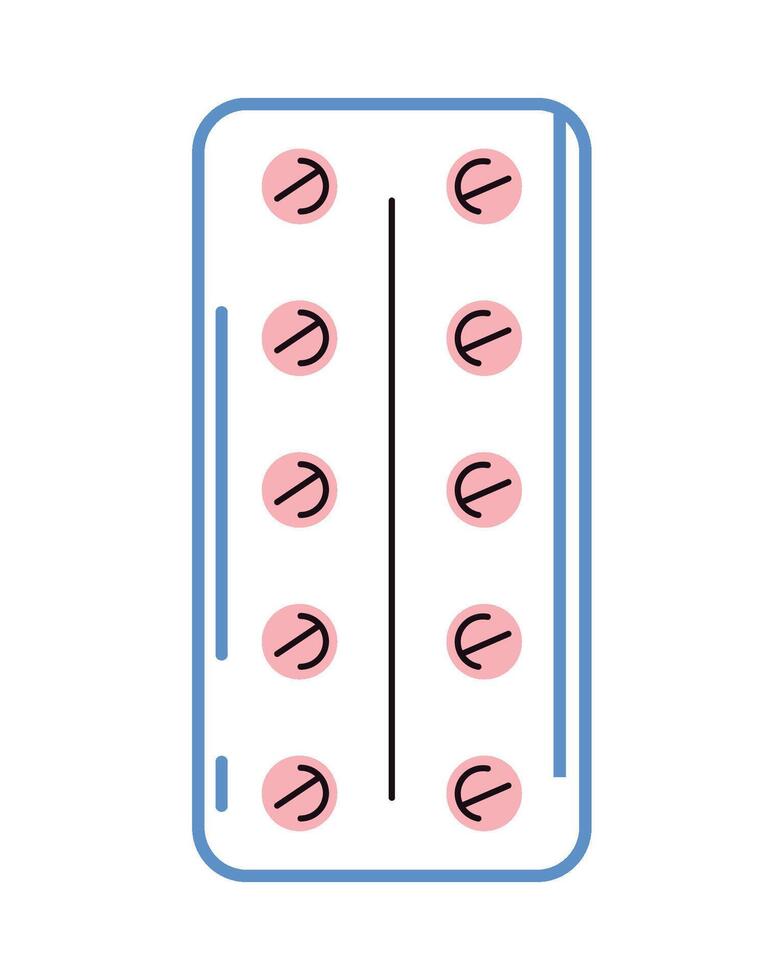 A tablet with pills on it vector