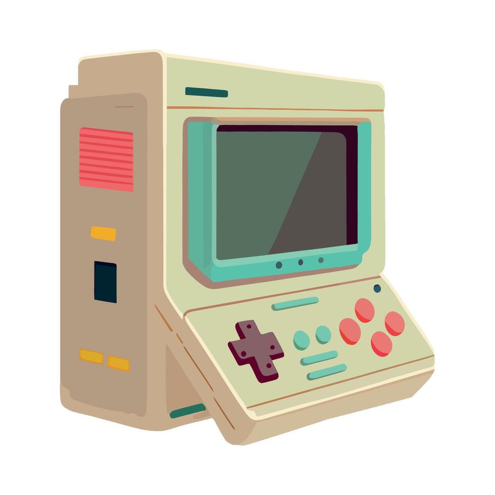 Retro game console illustration vector