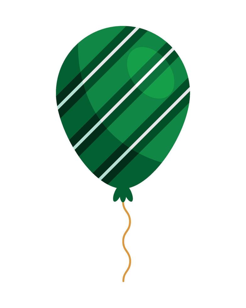 Green balloon with stripes on white background vector