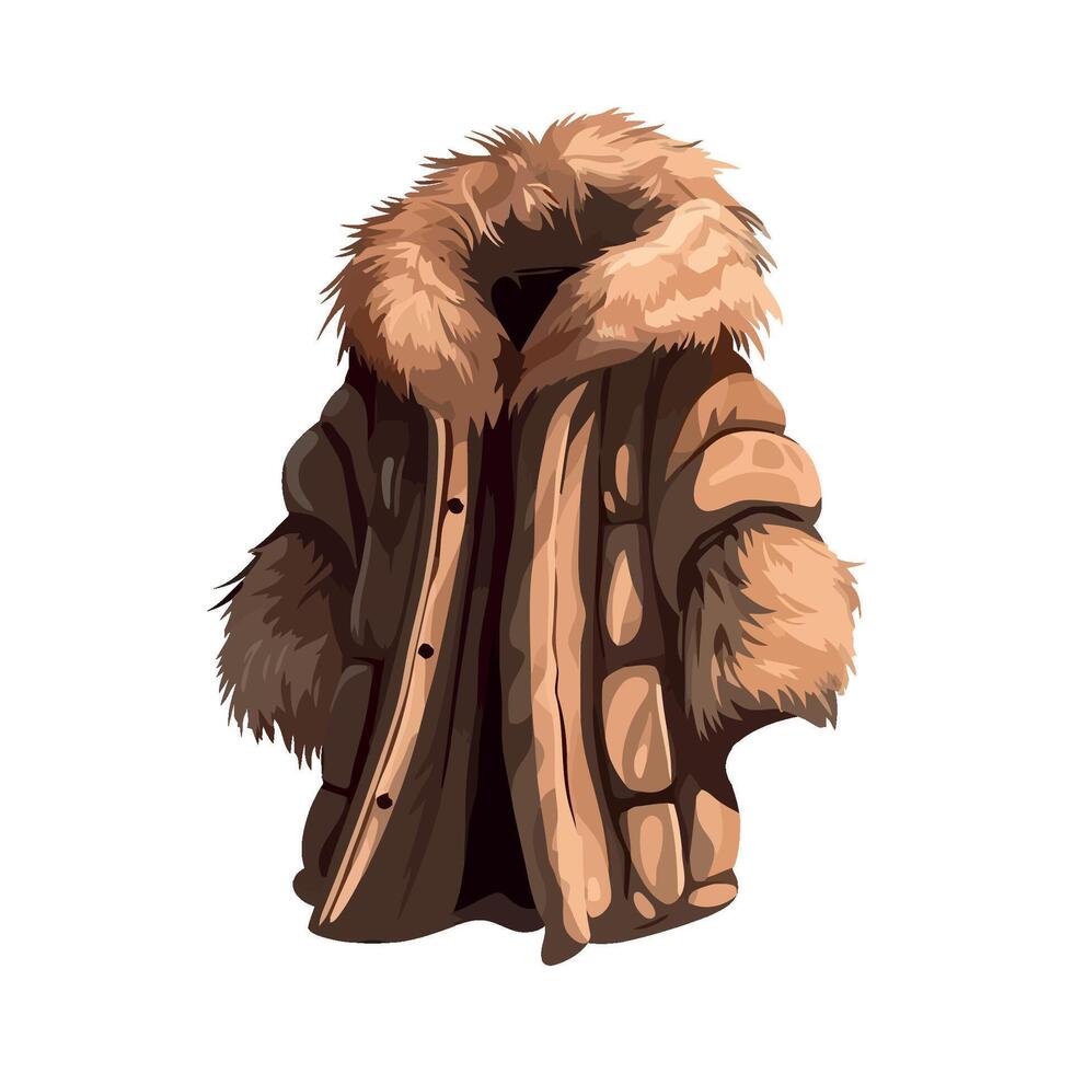 An illustration of a fur coat vector