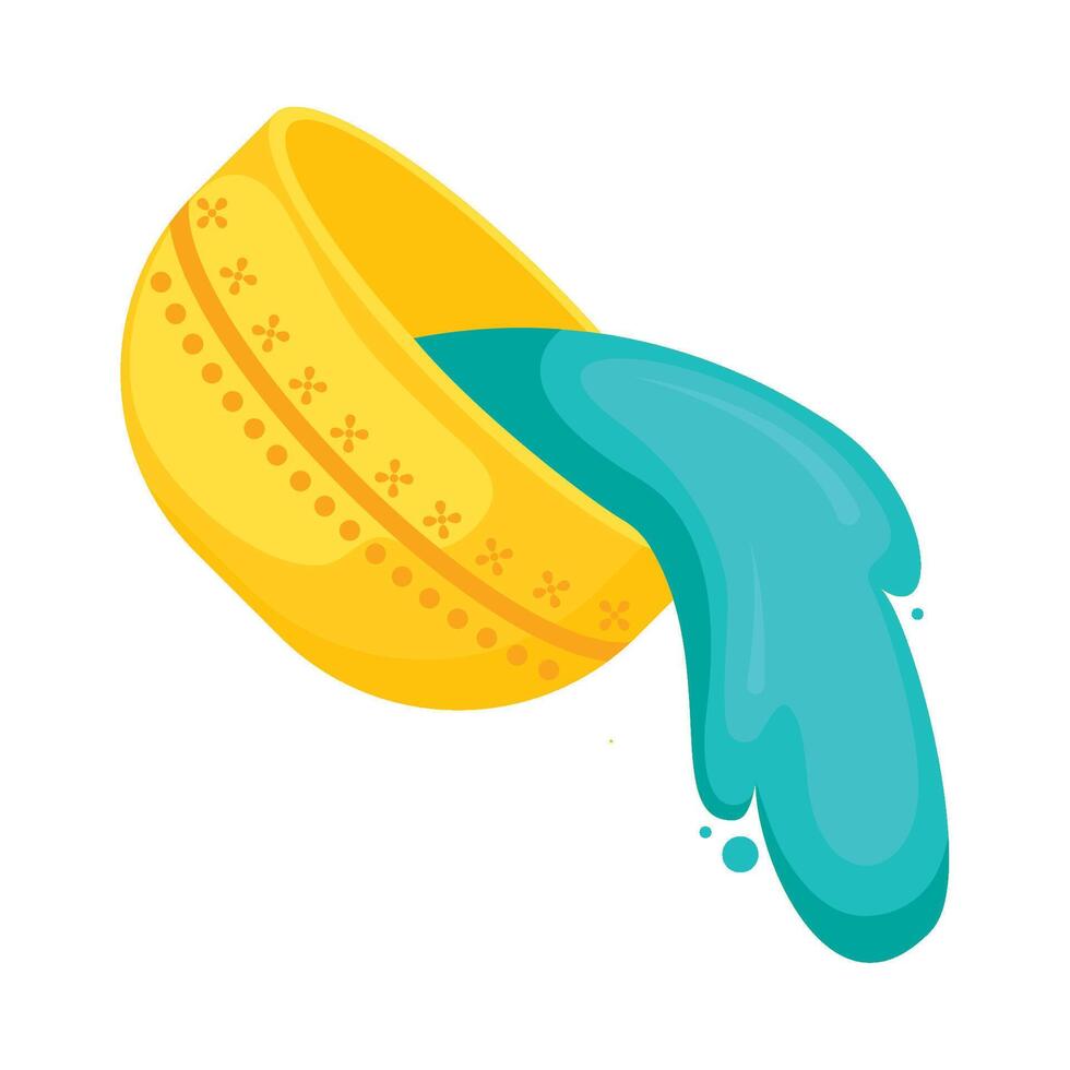 A bowl with blue liquid pouring out of it vector