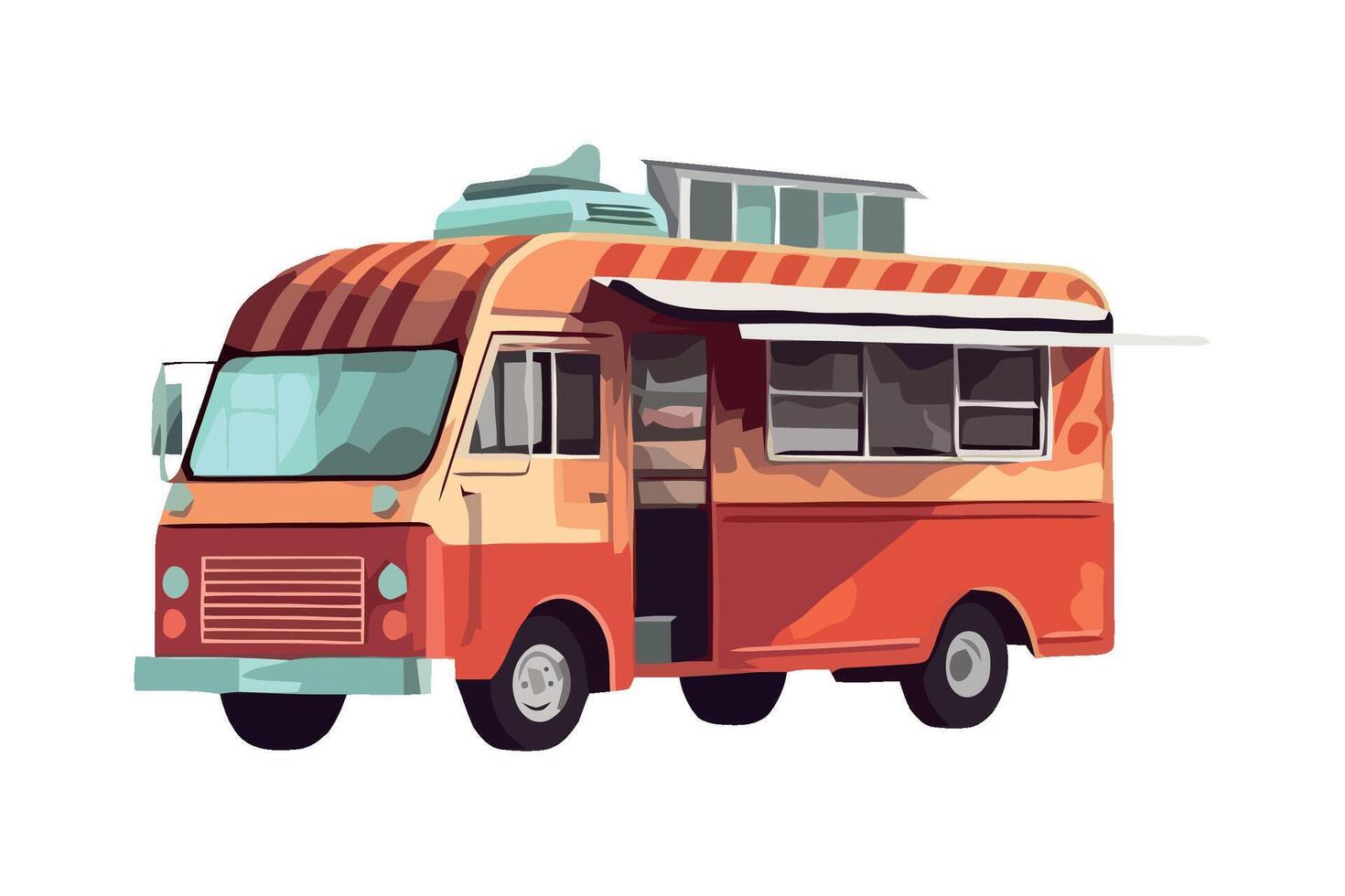 An illustration of a food truck vector