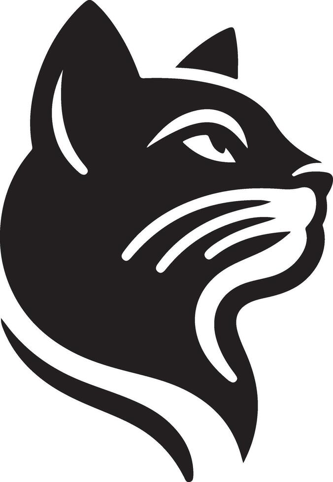 Cat head silhouette design with a white background vector