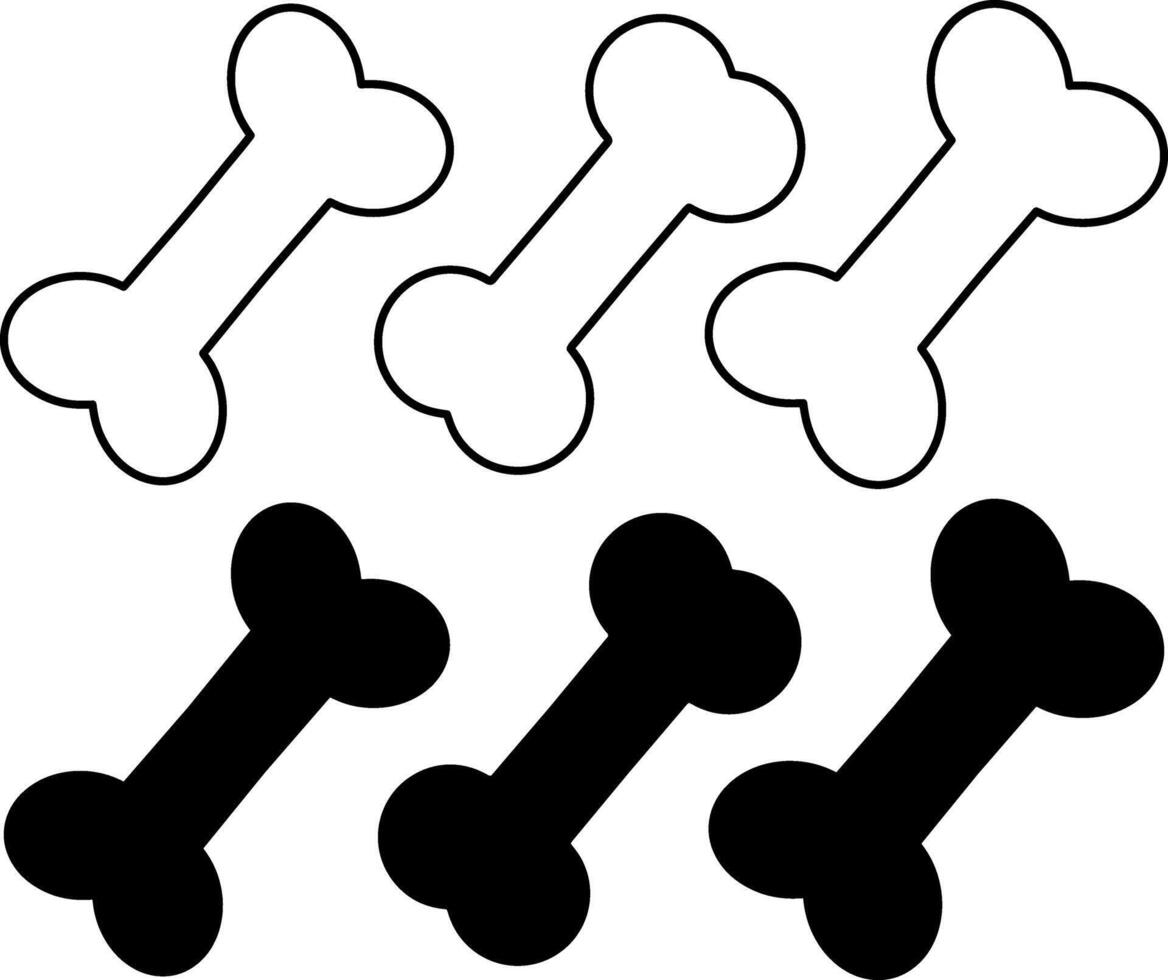 Set Silhouette dog bone icon vector