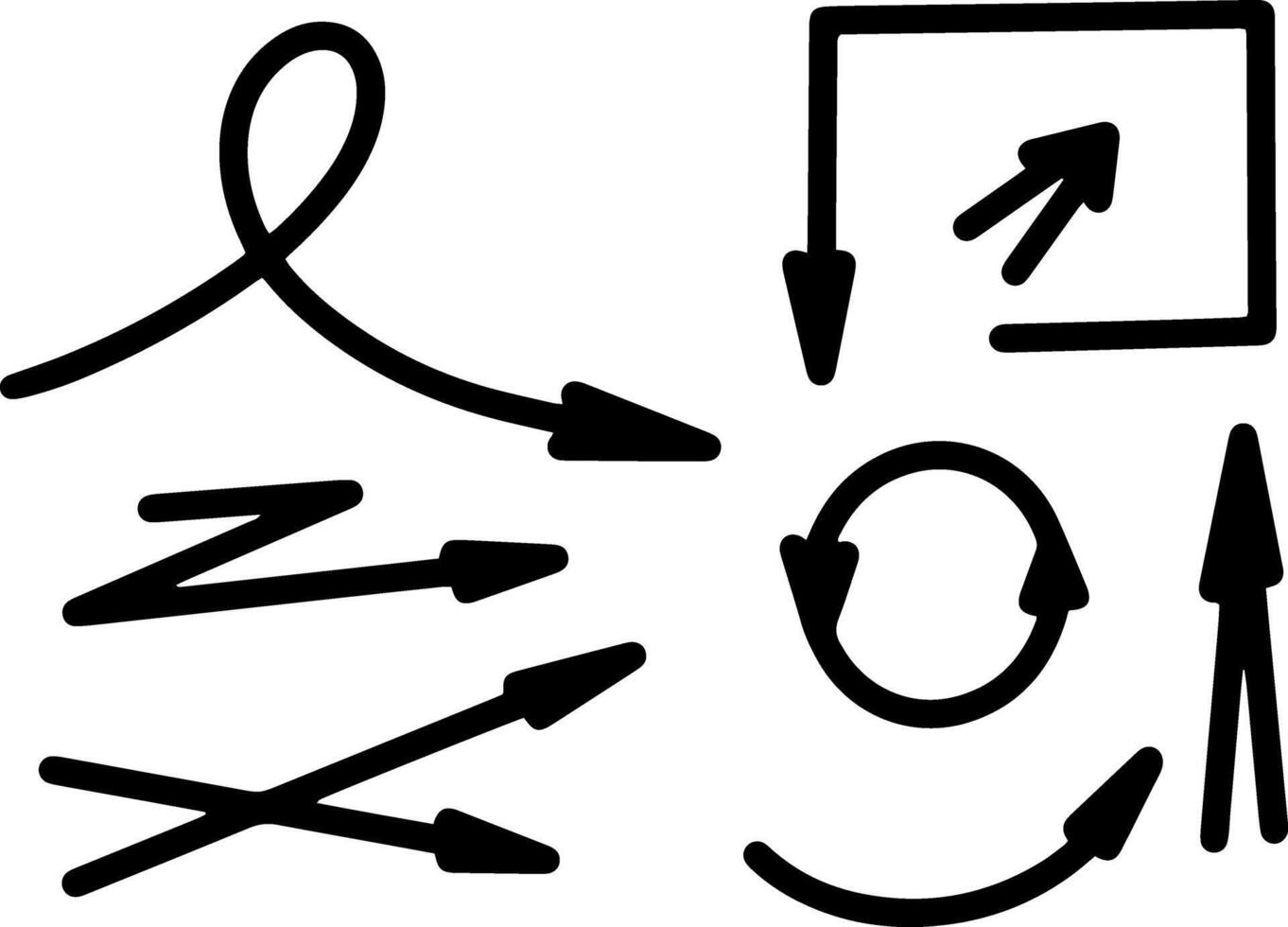 Doodle arrow clipart Hand drawn art vector