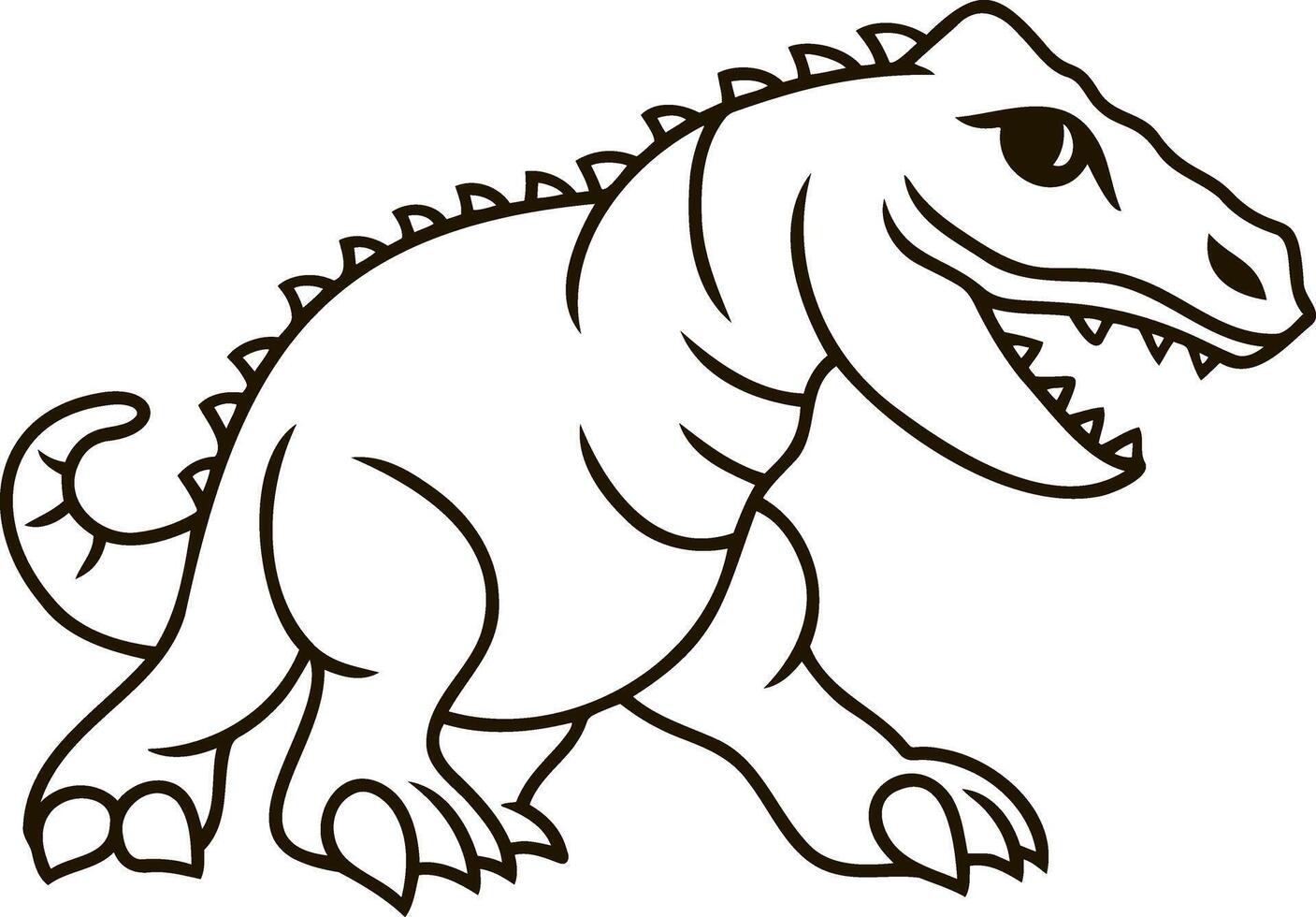 Coloring dinosaur icon Sketch doodle hand drawing art line vector