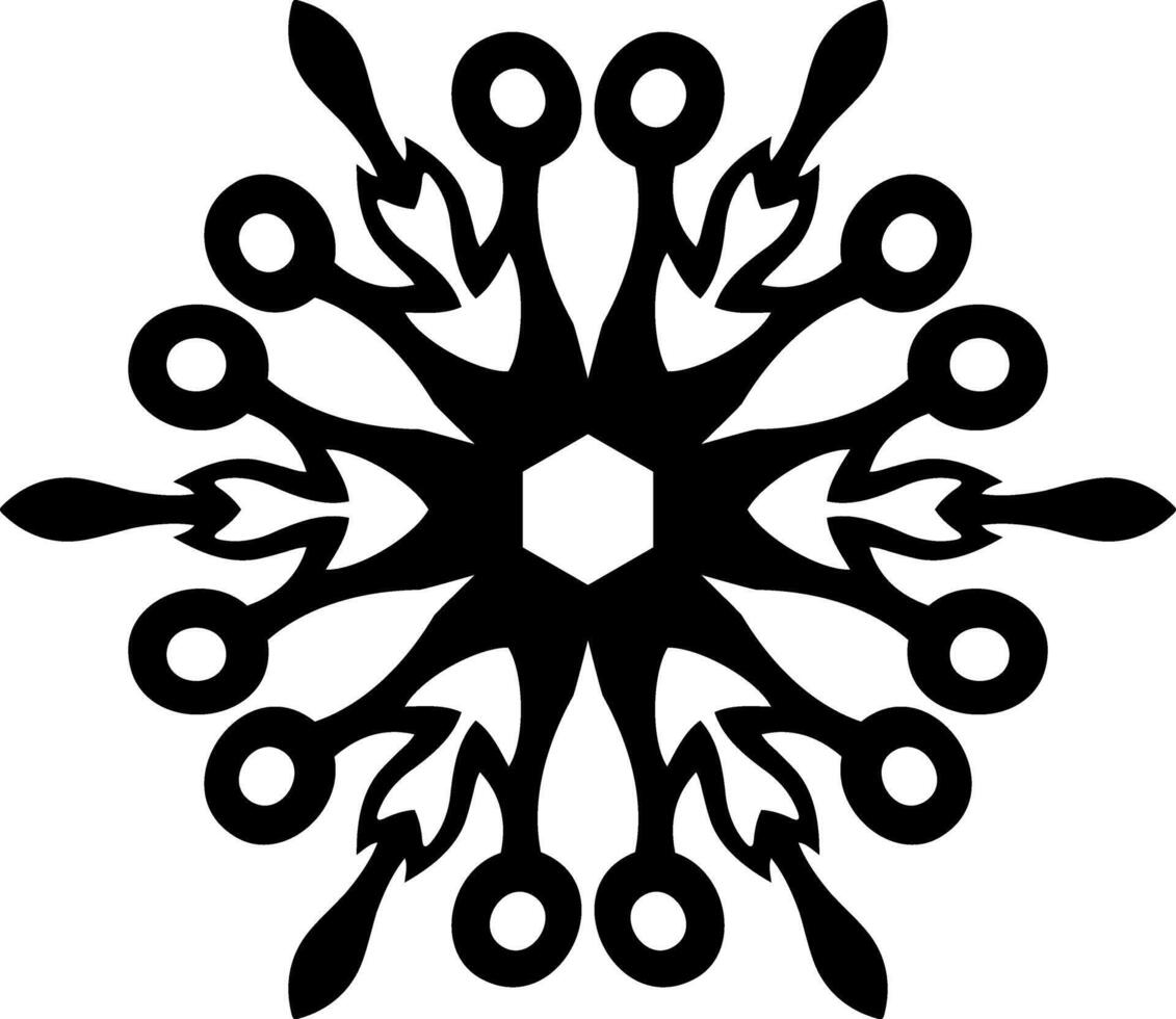Snowflake icon Christmas winter emblem Xmas design vector
