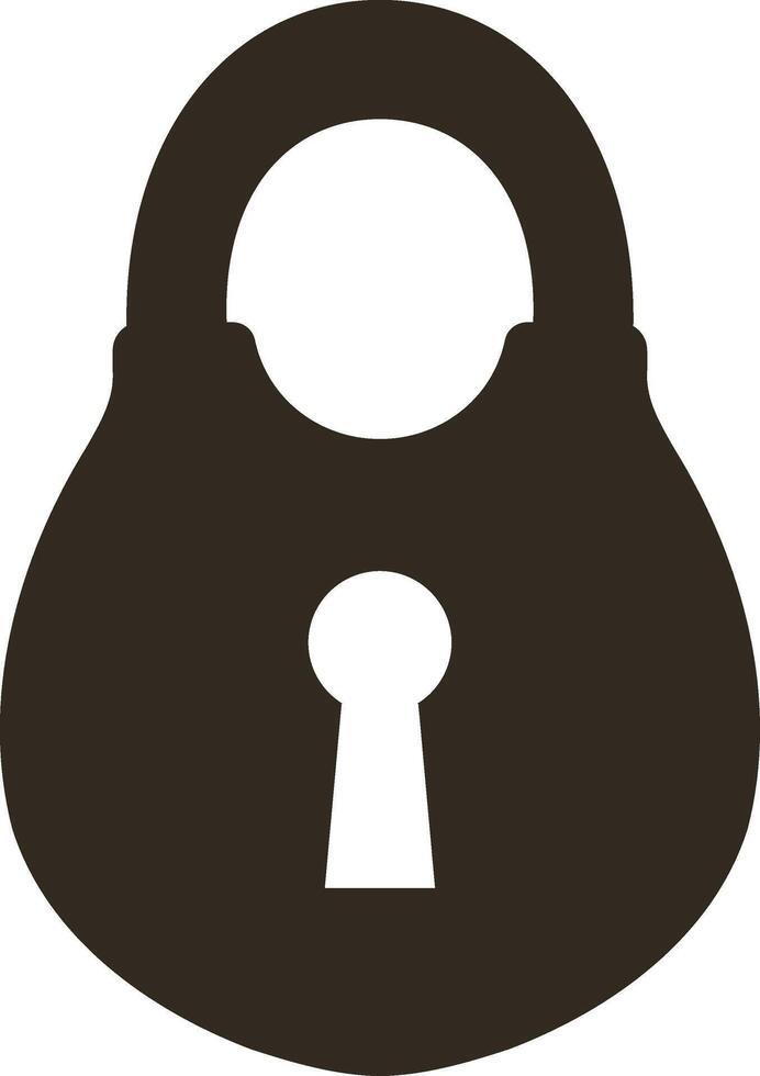 Lock icon Stencil Home protect vector