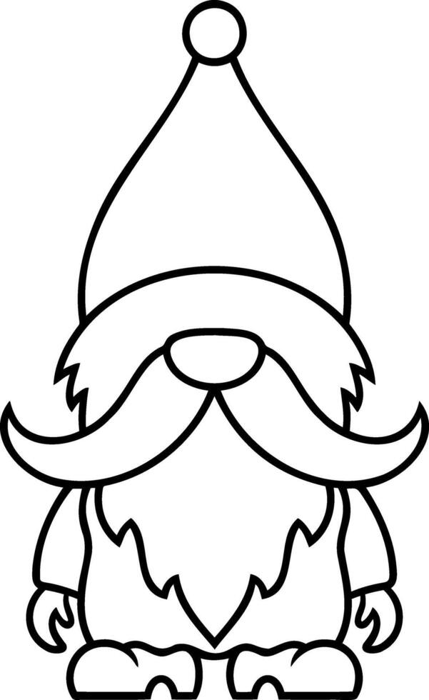 Doodle gnome clip art Coloring page book Sketch vector