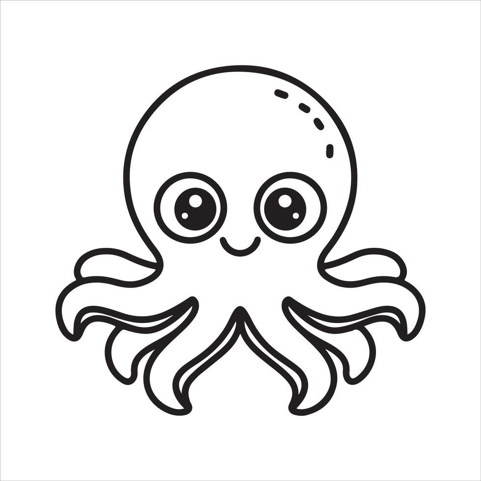 Octopus Icon with Clean Outline Design vector