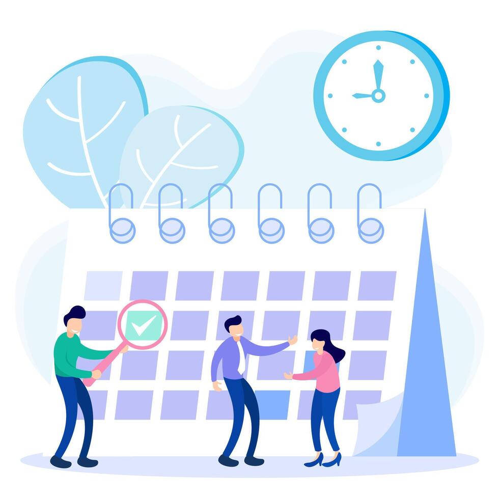 Illustration graphic cartoon character of appointment scheduling vector