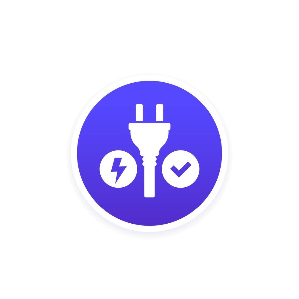 electricity icon with electric plug vector