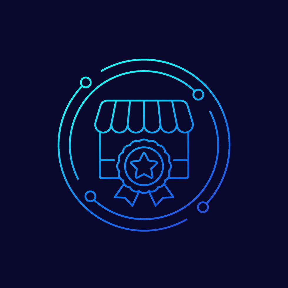 top seller, best shop icon, linear design vector