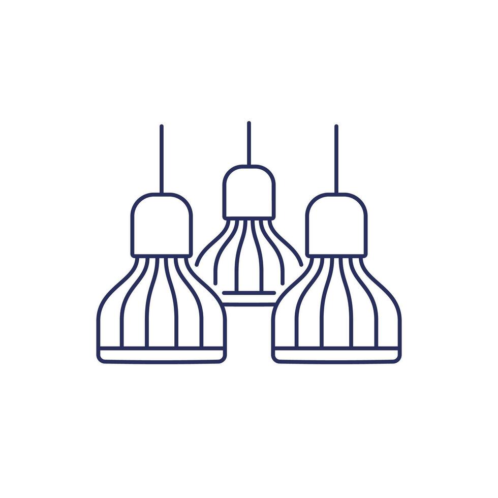 Led grow lights line icon on white vector