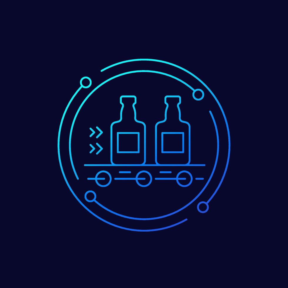Alcohol production icon, linear design vector