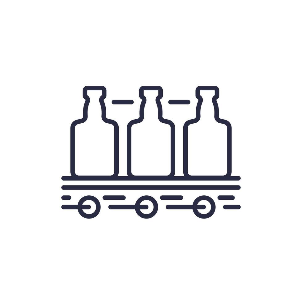 Alcohol production line icon on white vector