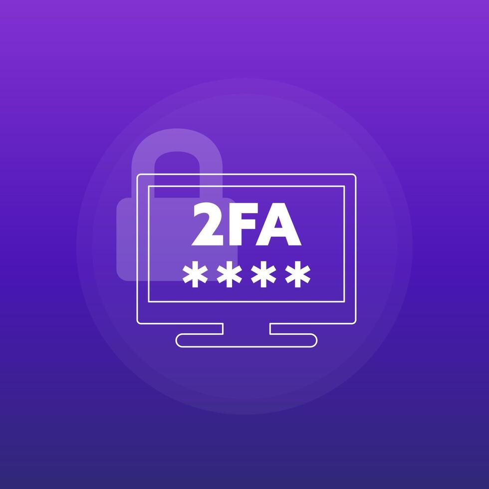 two factor authentication or 2FA icon for web and apps vector