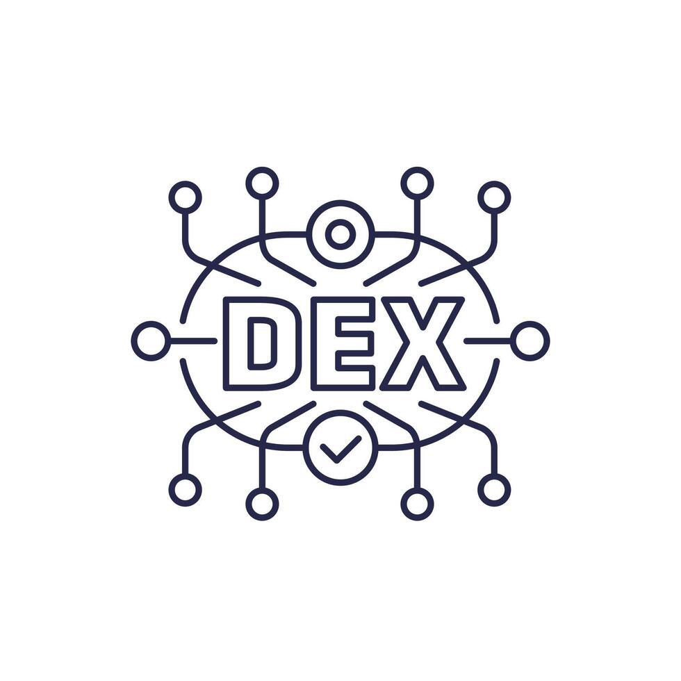 DEX line icon, Decentralized exchanges vector