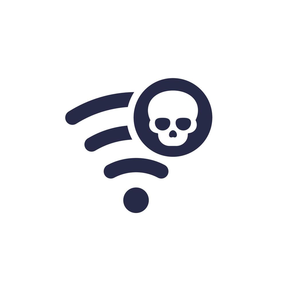 Unsafe wi-fi connection icon, insecure network or hotspot vector