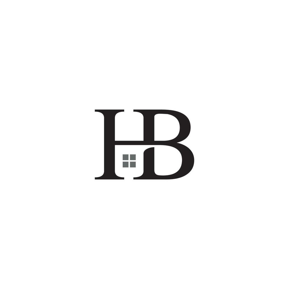Letter HB and House logo or icon design vector