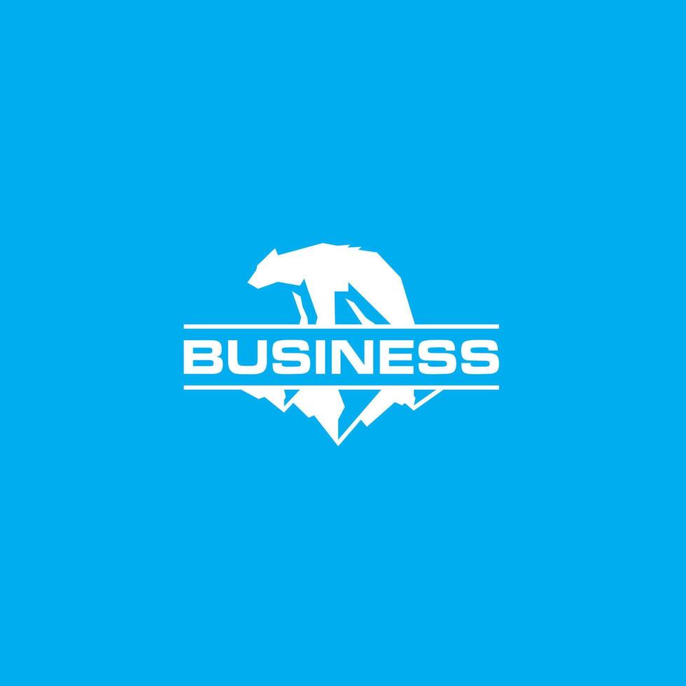 Bear and Mountain logo or combination mark design vector