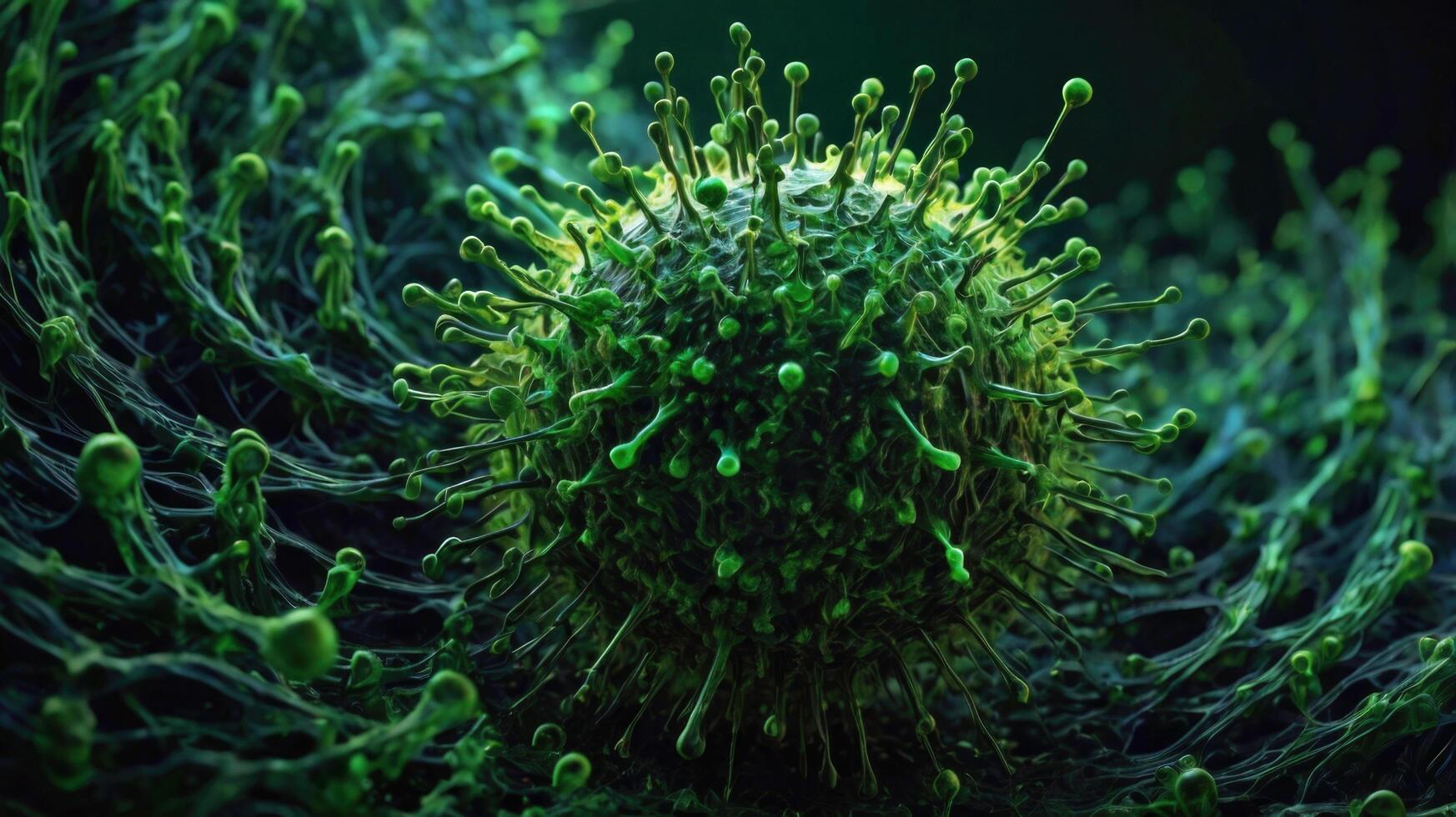 Virus cells. Microscopic view of virus cells. Virus cells background photo