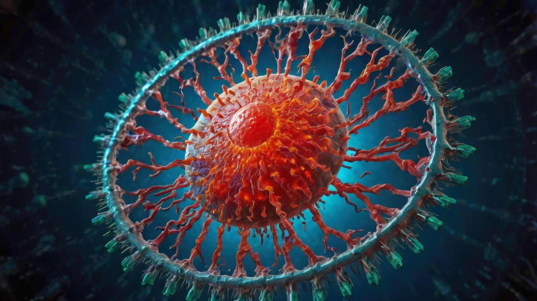 Mpox Virus. Monkey pox. Colorful medical science background. photo